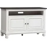 Allyson Park 46" TV Stand Console in Brushed White & Charcoal Gray
