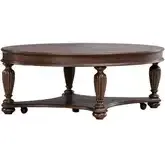 Allington Oval Coffee Cocktail Table in Satin Sienna Brown Wood
