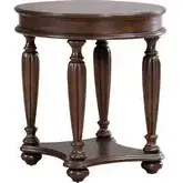 Allington Oval End Table in Satin Sienna Brown Wood