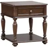 Allington End Table in Satin Sienna Brown Wood