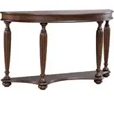 Allington Demilune Sofa Table in Rustic Birch Veneer