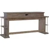 City Scape 4-Piece Set in Brushed Burnished Beige Wood & Linen