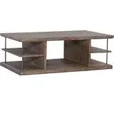 City Scape Coffee Cocktail Table in Brushed Burnished Beige Wood