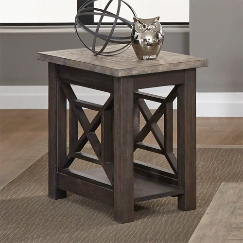 Heatherbrook Side Table in Charcoal Gray & Ash