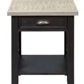 Heatherbrook Drawer End Table in Charcoal Gray & Ash