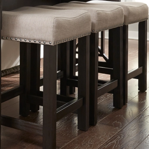 Heatherbrook Console Counter Stool in Charcoal Gray & Ash
