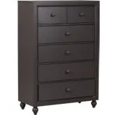 Cottage View 5-Drawer Chest in Dark Gray Wood