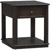 Wallace End Table in Aged Oak Brown Wood