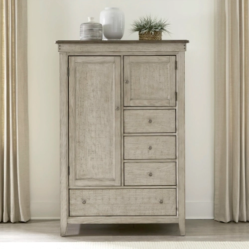 Ivy Hollow Door Chest in Distressed Weathered Linen & Taupe