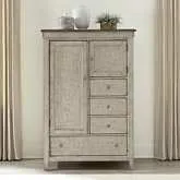 Ivy Hollow Door Chest in Distressed Weathered Linen & Taupe