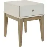 Berkley Square End Table in Linen & Khaki Wood