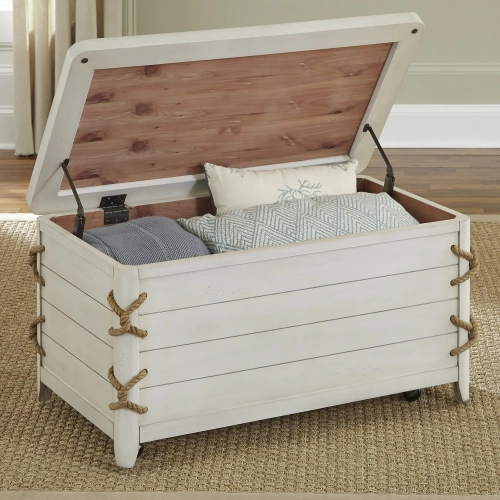 Dockside II Storage Trunk in White Wood