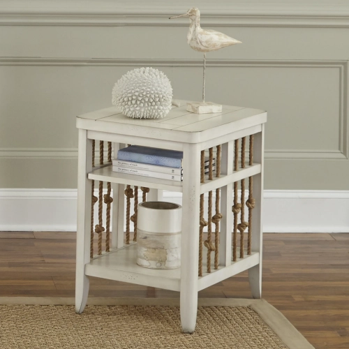 Dockside II Side Table in White Wood