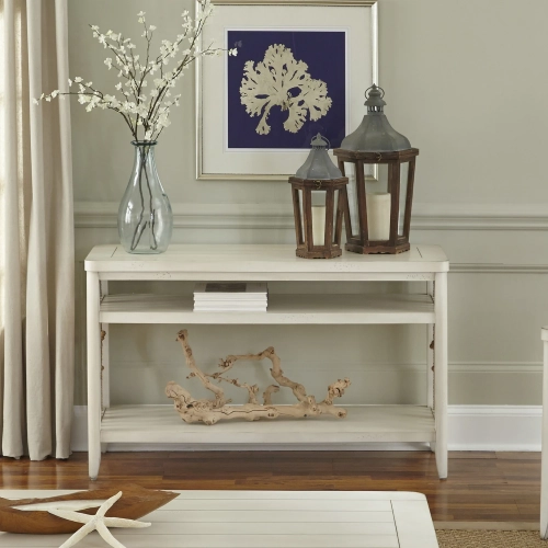 Dockside II Sofa Table in White Wood
