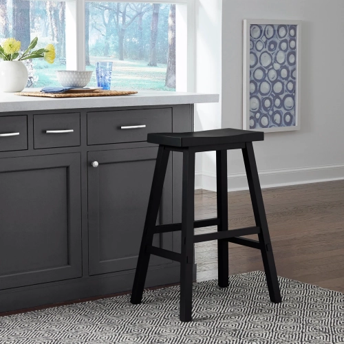 Creations II 30" Sawhorse Bar Stool in Black