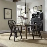 Hearthstone Ridge 5-Piece Dining Set in Brown & Black Wood
