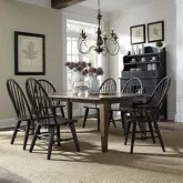 Hearthstone Ridge 7-Piece Dining Set in Brown & Black Wood