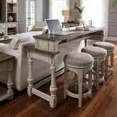 Morgan Creek 4-Piece Console Table Set in Antique White & Brown