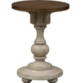 Morgan Creek Side Table in White & Brown