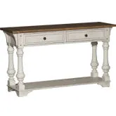 Morgan Creek Sofa Table in White & Brown