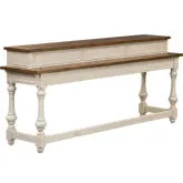 Morgan Creek Console Bar Table in White & Brown
