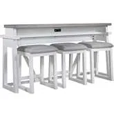 Palmetto Heights 4-Piece Console Table Set in Shell White & Driftwood