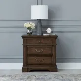 Arden Road Nightstand with Charging Station in Distressed Stain Cherry Wood