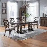 Arden Road 5-Piece Dining Set with Splat Chairs in Cherry Wood & Cream Fabric