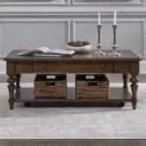 Arden Road Coffee Cocktail Table in Satin Cherry Wood