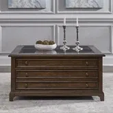 Arden Road Square Collector Coffee Cocktail Table in Satin Cherry Wood