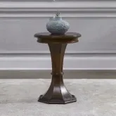 Arden Road Round Chairside End Table in Satin Cherry Wood