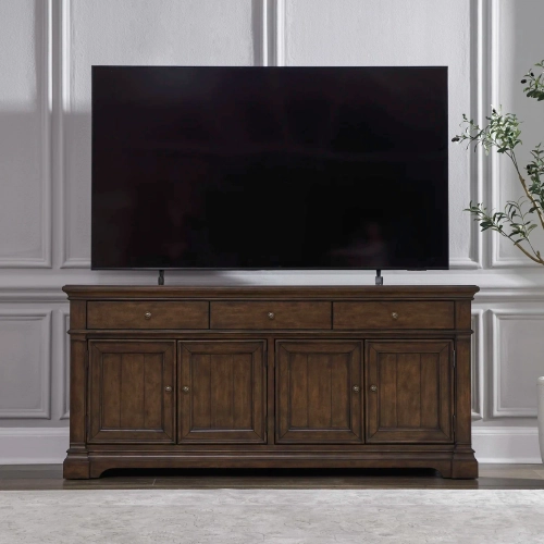 Arden Road 74" TV Stand Console in Satin Cherry Wood