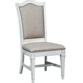 Abbey Park Dining Chair in Antique White & Fabric (Set of 2)