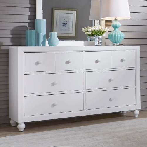 Cottage View 6-Drawer Dresser in White Wood