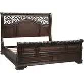Arbor Place California King Sleigh Bed in Brownstone Wood