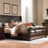 Arbor Place Queen Sleigh Bed in Brownstone Wood