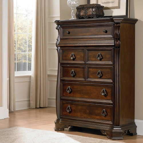 Arbor Place 6-Drawer Chest in Brownstone Wood
