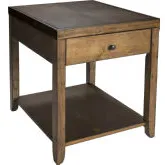 Mitchell End Table in Nutmeg Brown Wood