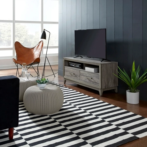 Mercury 47" TV Stand Console in Driftwood Gray Wood