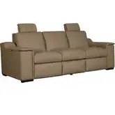Armon Power Zero Gravity Wall Saver Sofa in Fawn Brown Leather