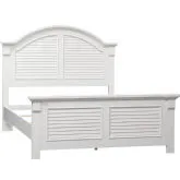 Summer House I Queen Panel Bed in Oyster White Wood