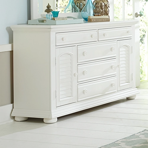 Summer House I 5-Drawer Dresser in Oyster White Wood