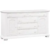 Summer House I 5-Drawer Dresser in Oyster White Wood