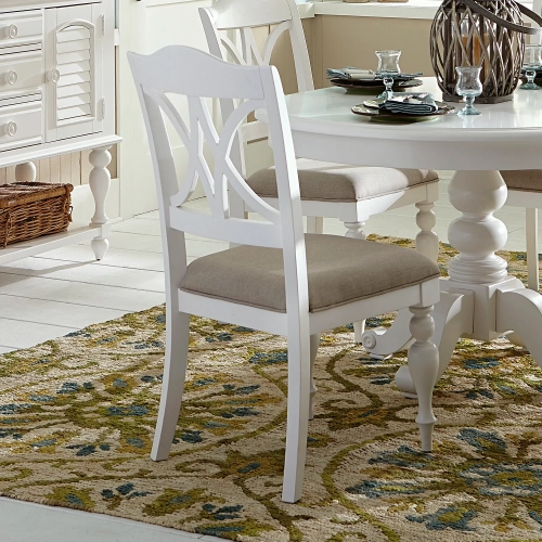 Summer House Slat Back Dining Chair in Oyster White (Set of 2)