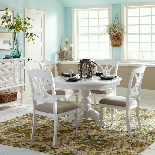Summer House 42" Round Dining Table in Oyster White