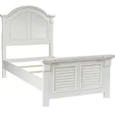 Summer House Twin Panel Bed in Oyster White Wood