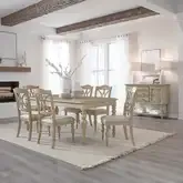 Summer House 7-Piece Dining Set in Sand Dune Brown Wood