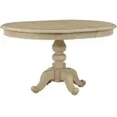 Summer House 42" Round to 54" Oval Pedestal Dining Table in Brown Wood
