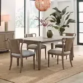 Sheridan Pointe 5-Piece Dining Set in Natural Wood & Linen