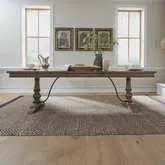 Americana Farmhouse 102" Trestle Dining Table in Dusty Taupe Wood